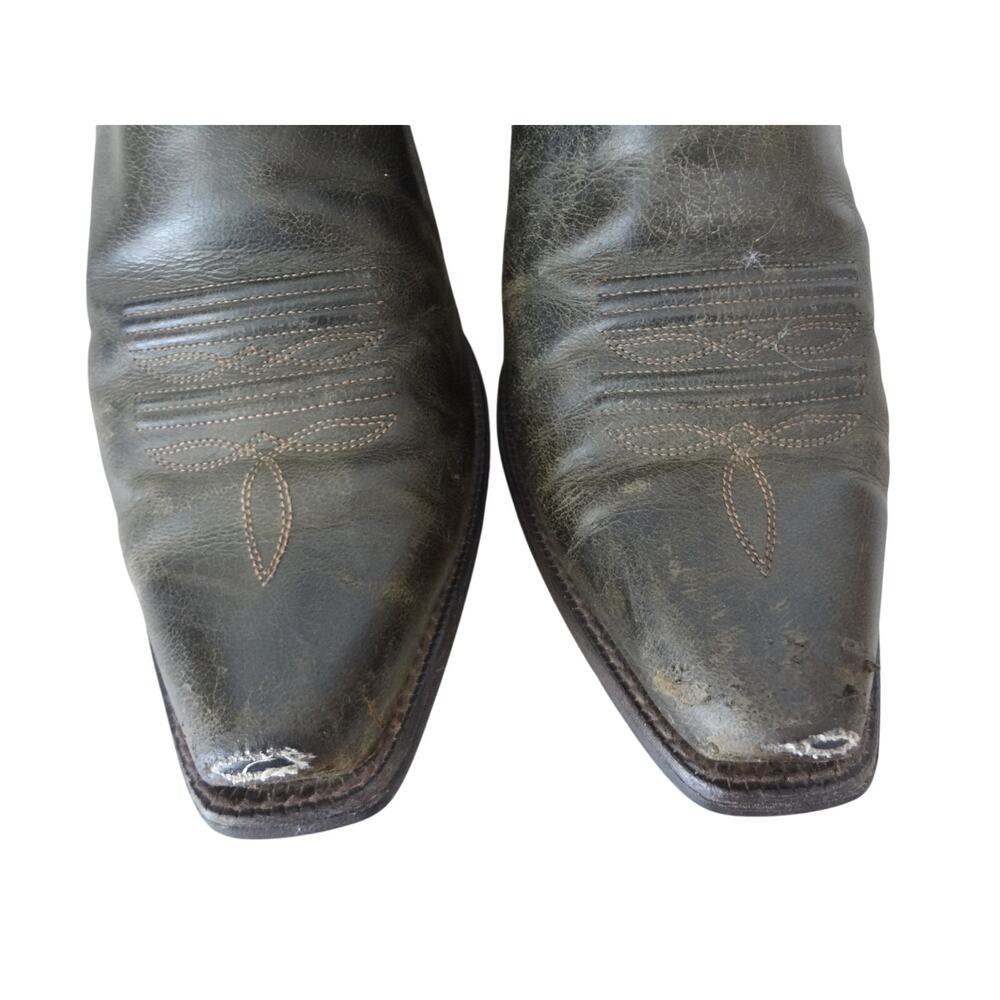 Ariat Darlin Olive Green Ankle Western Boot Women 11 Short Inside zip Distressed - Picture 3 of 8